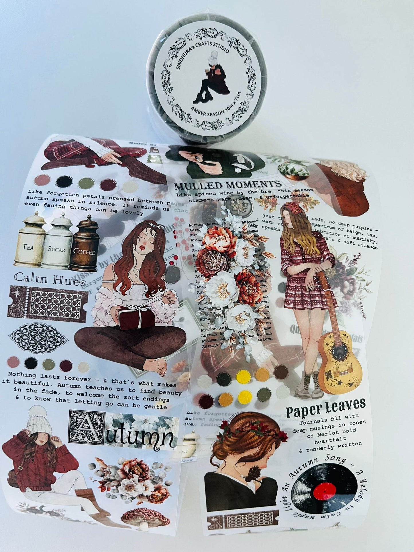 Amber Season | Matt PET Tape for Scrapbook & Journaling