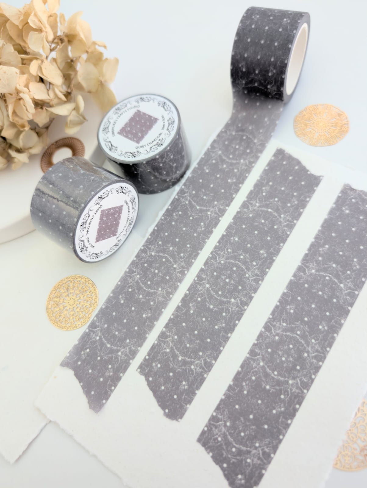 Quiet Charcoal | Minimal Pattern Washi Tape