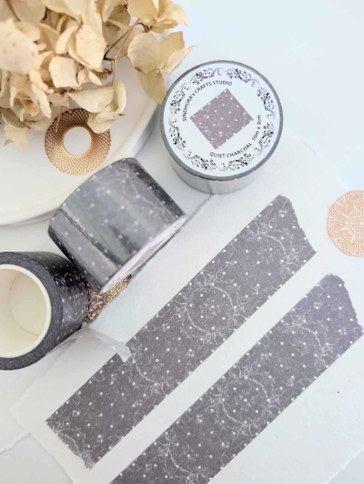 Quiet Charcoal | Minimal Pattern Washi Tape