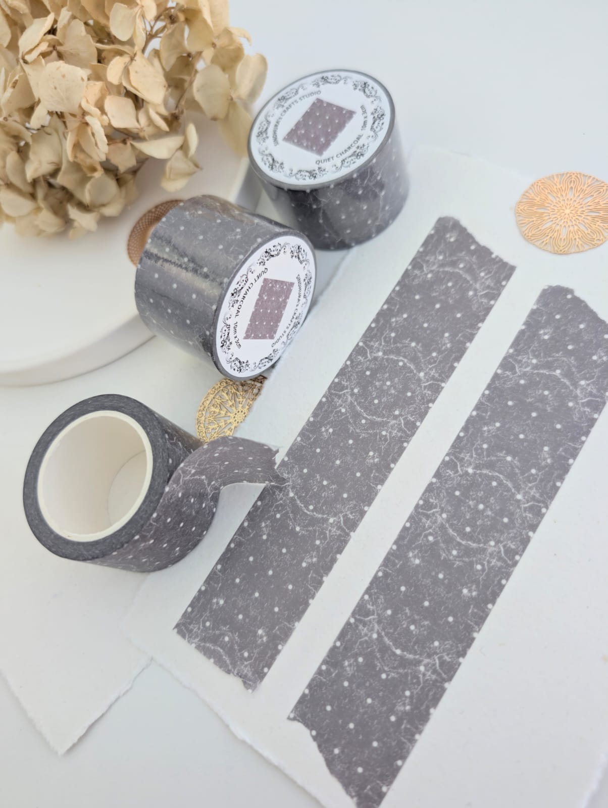 Quiet Charcoal | Minimal Pattern Washi Tape
