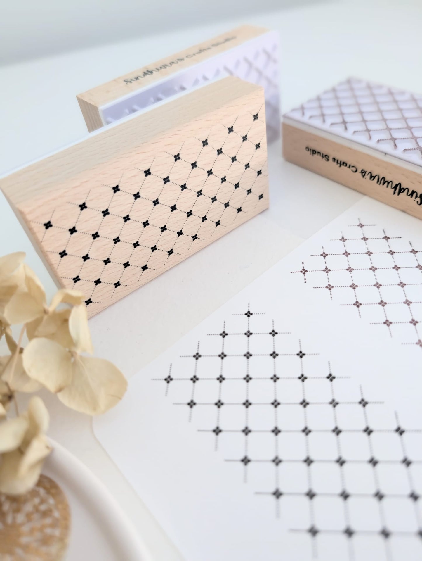 Vintage Weave | Original Pattern Wooden Rubber Stamp