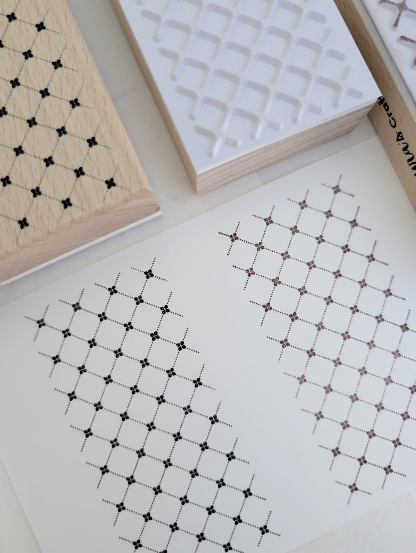 Vintage Weave | Original Pattern Wooden Rubber Stamp