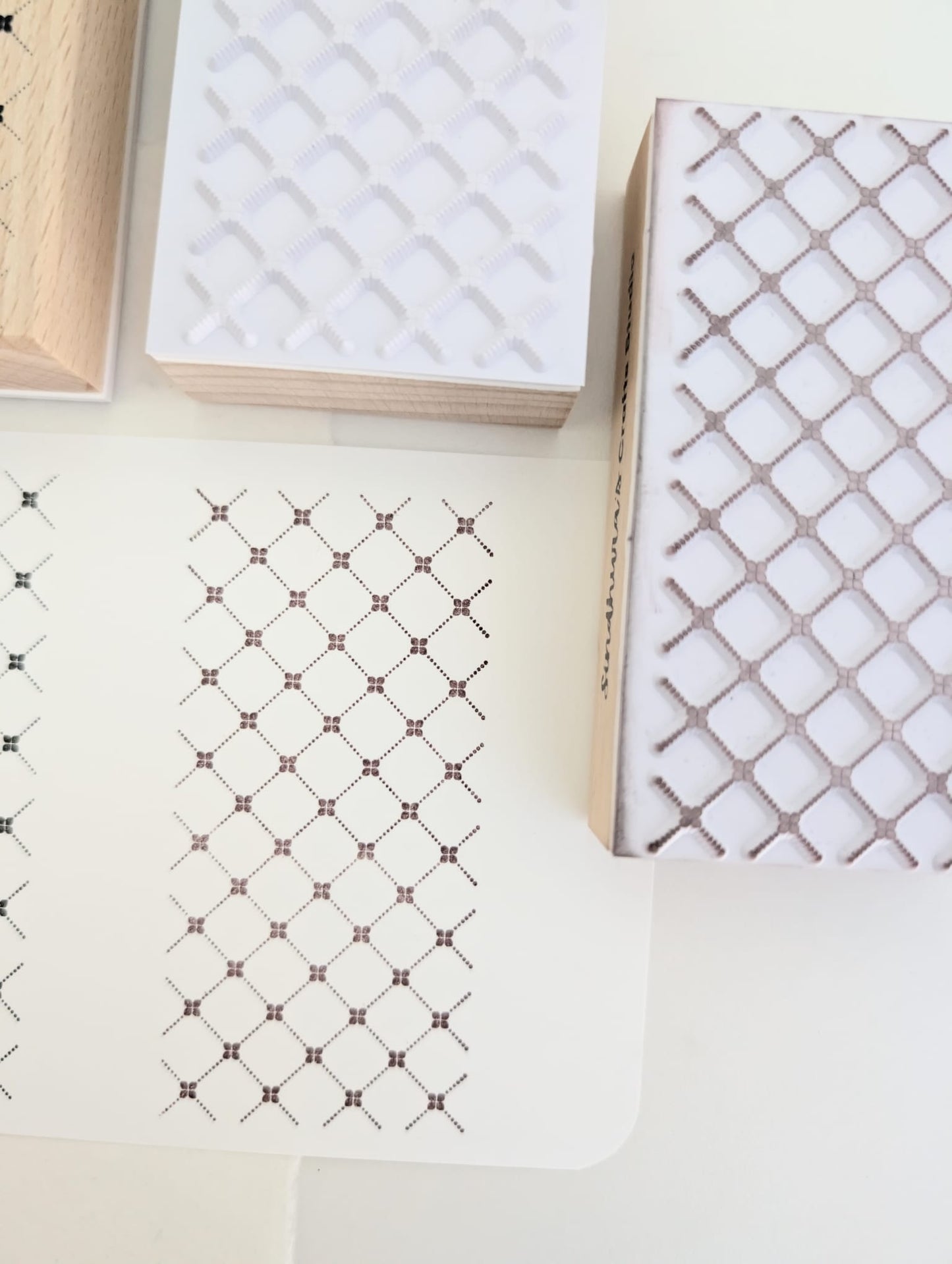 Vintage Weave | Original Pattern Wooden Rubber Stamp