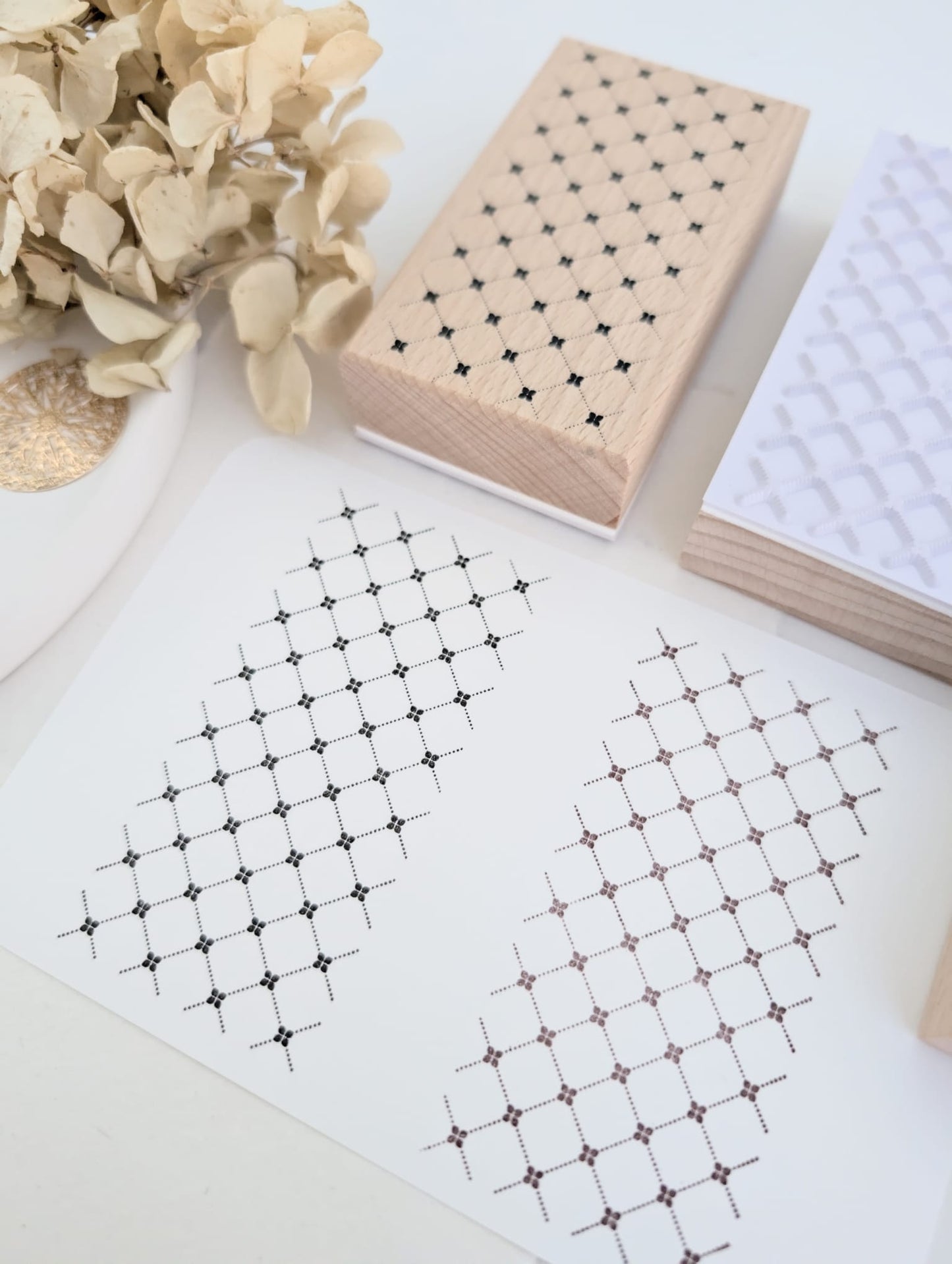 Vintage Weave | Original Pattern Wooden Rubber Stamp