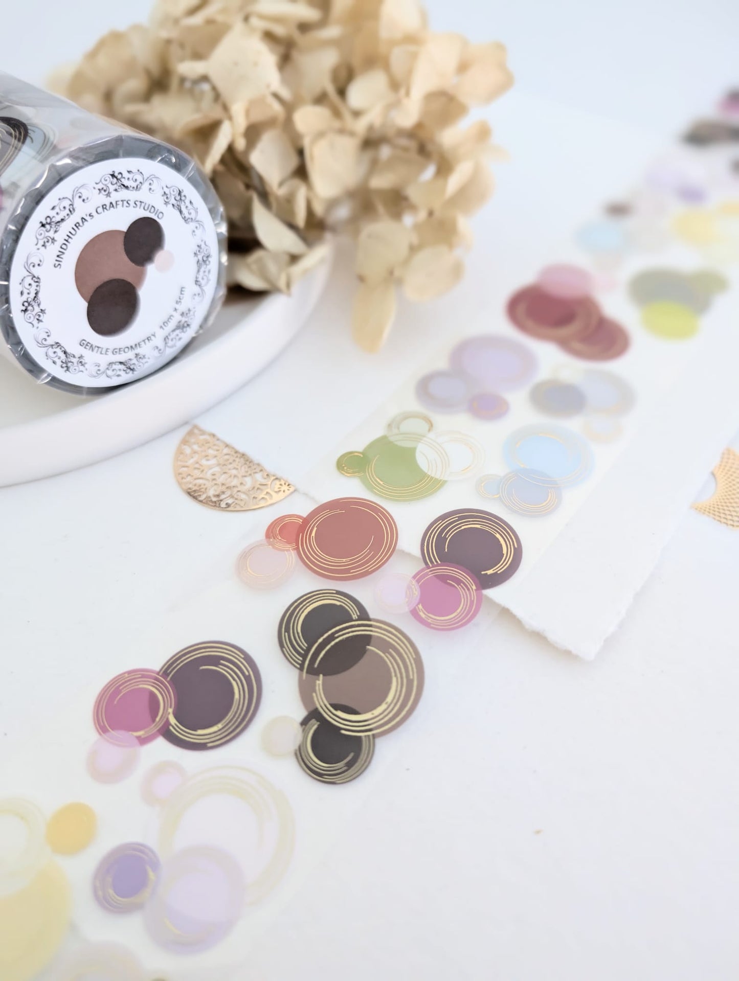 Gentle Geometry | Gold Foil Clear PET Tape
