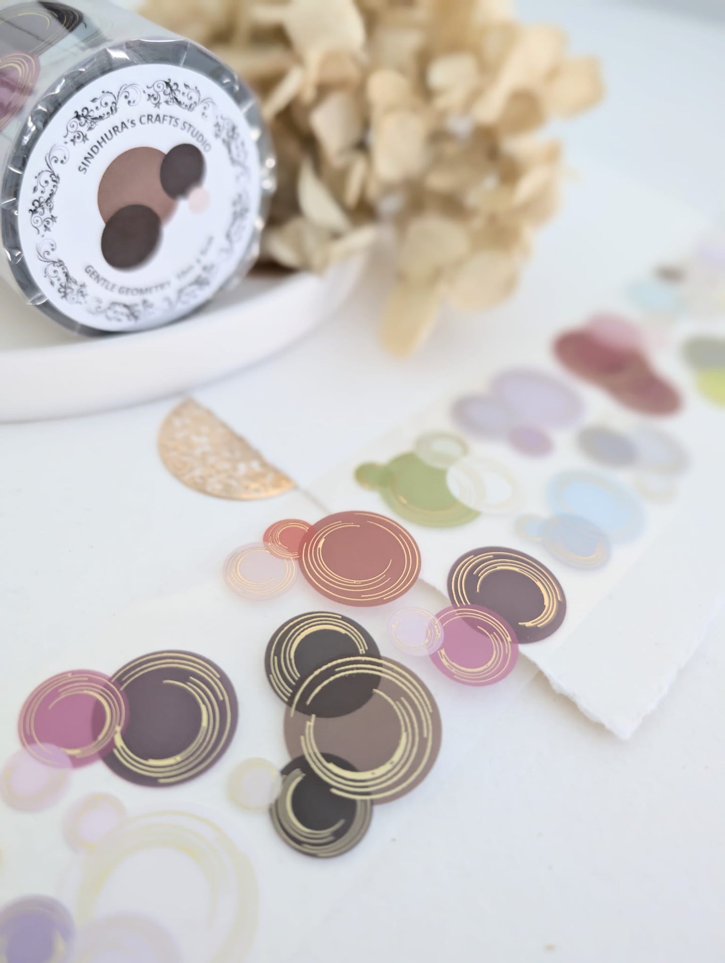 Gentle Geometry | Gold Foil Clear PET Tape