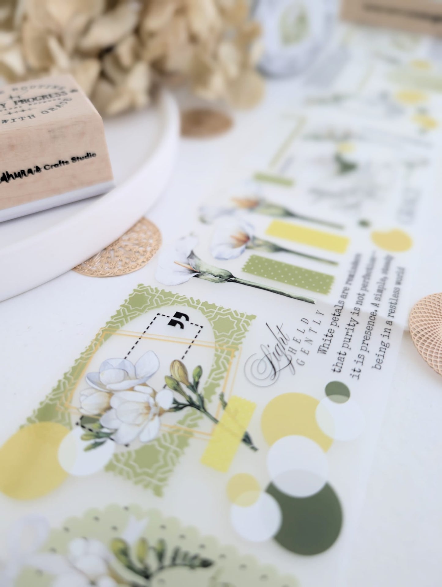 Quiet Spring | White Floral Matte PET Tape