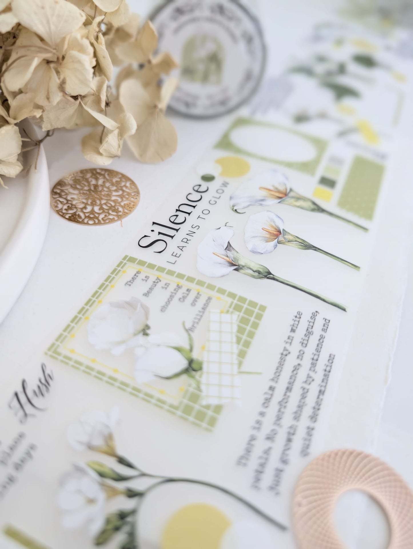 Quiet Spring | White Floral Matte PET Tape