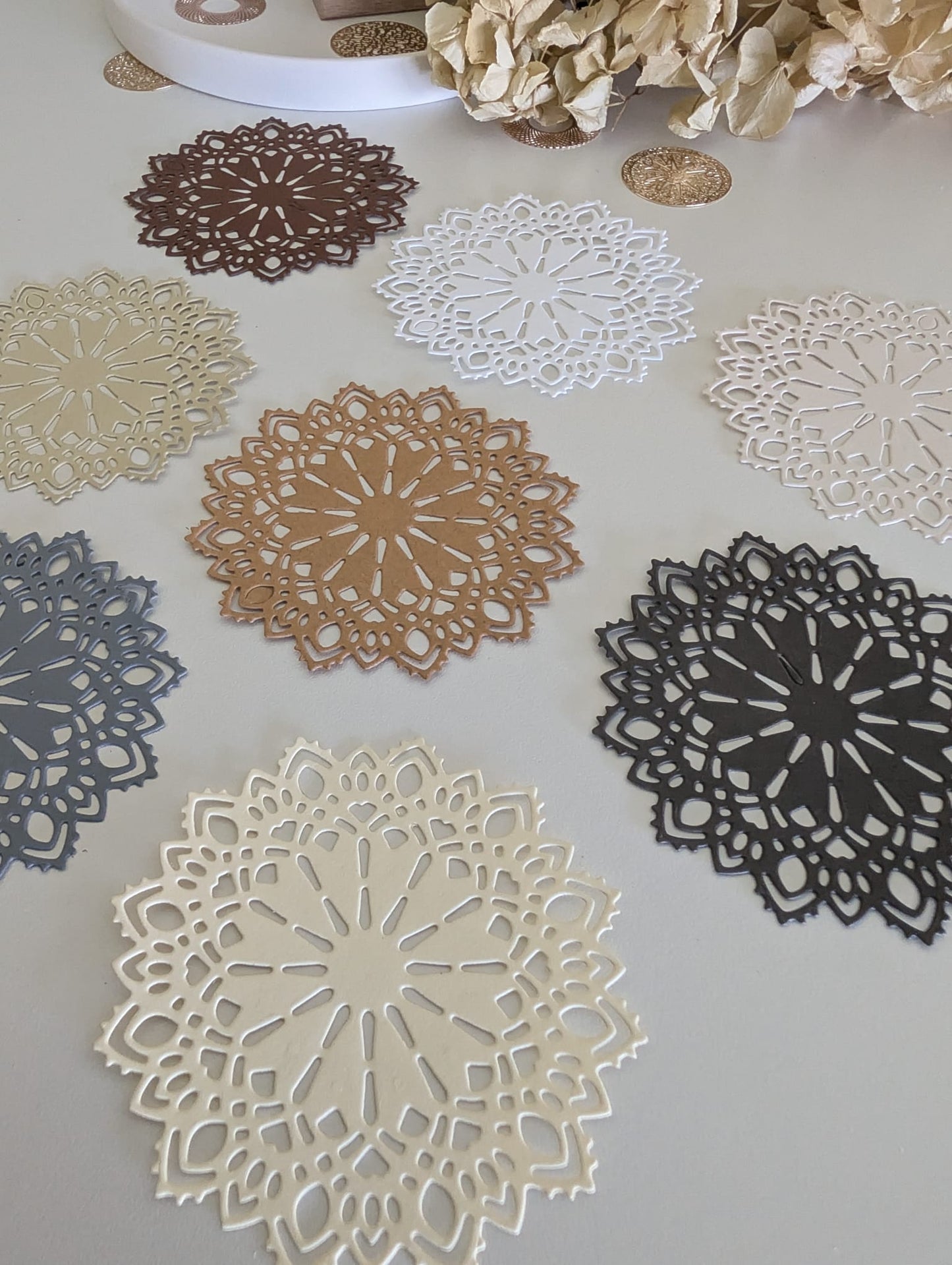 Mandala Layering Doilies | Handmade Die Cuts | 160 GSM