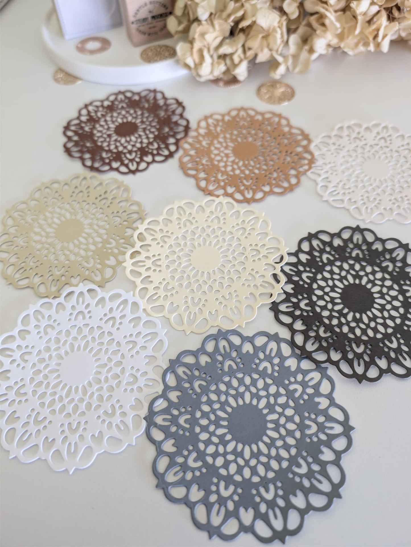 Neutral Doily Paper Die Cuts | Scrapbooking & Journaling | 160GSM Cardstock