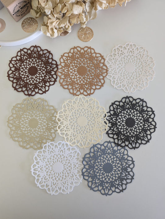 Neutral Doily Paper Die Cuts | Scrapbooking & Journaling | 160GSM Cardstock
