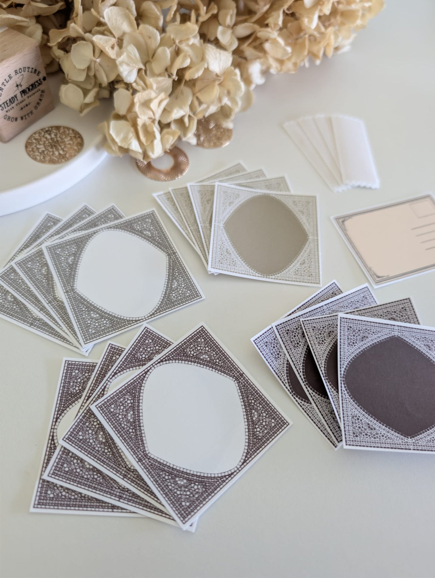 Vintage Frame Ephemera Set | 180 GSM Cardstock | Neutral Tones