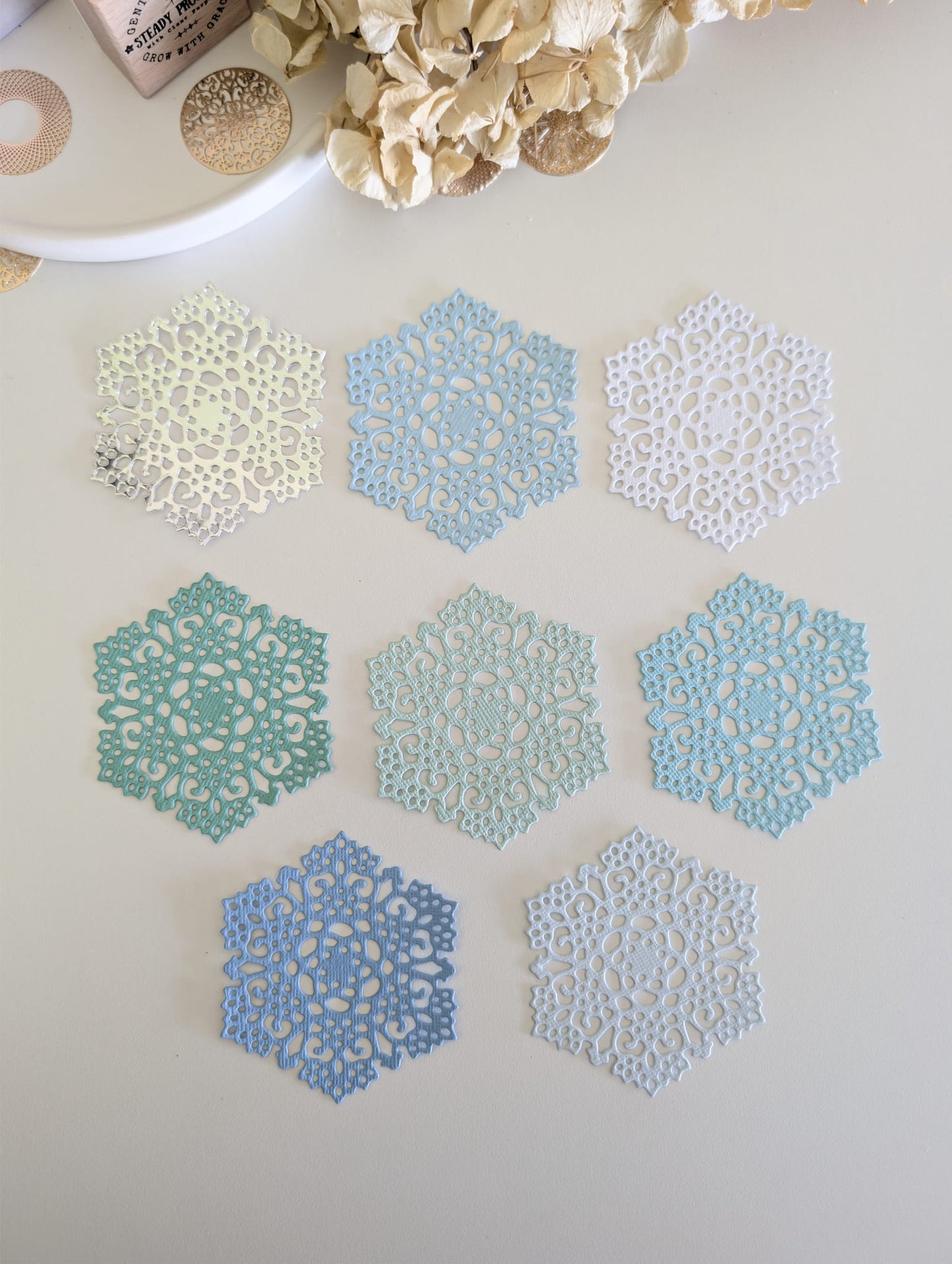 Winter Pastel Snowflake Die Cuts | 160 GSM Cardstock