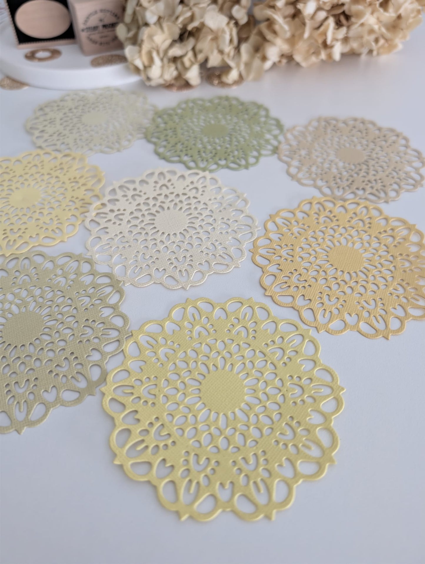 Neutral Lace Doily Die Cuts | 160 GSM Cardstock (Handmade)