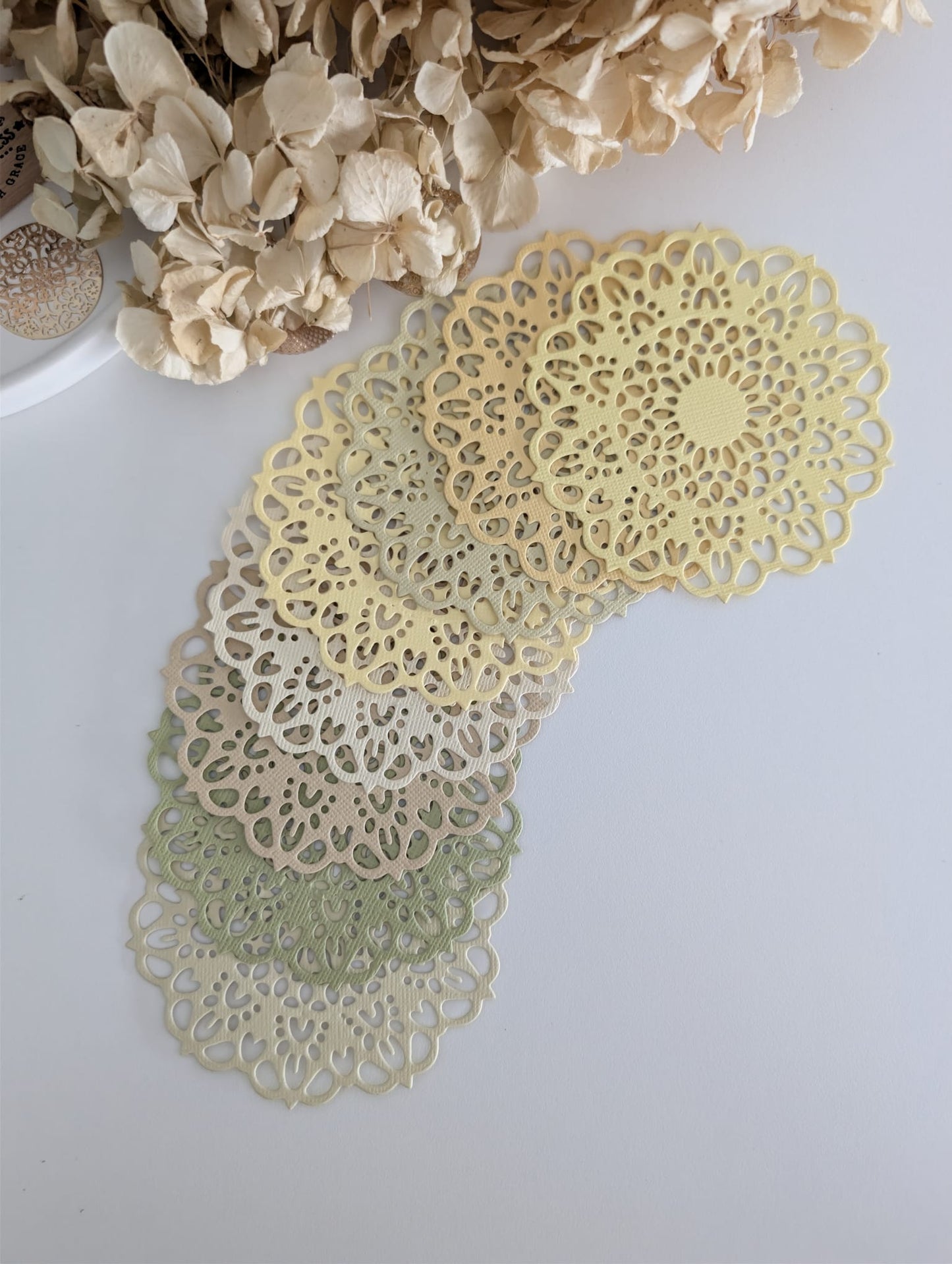 Neutral Lace Doily Die Cuts | 160 GSM Cardstock (Handmade)