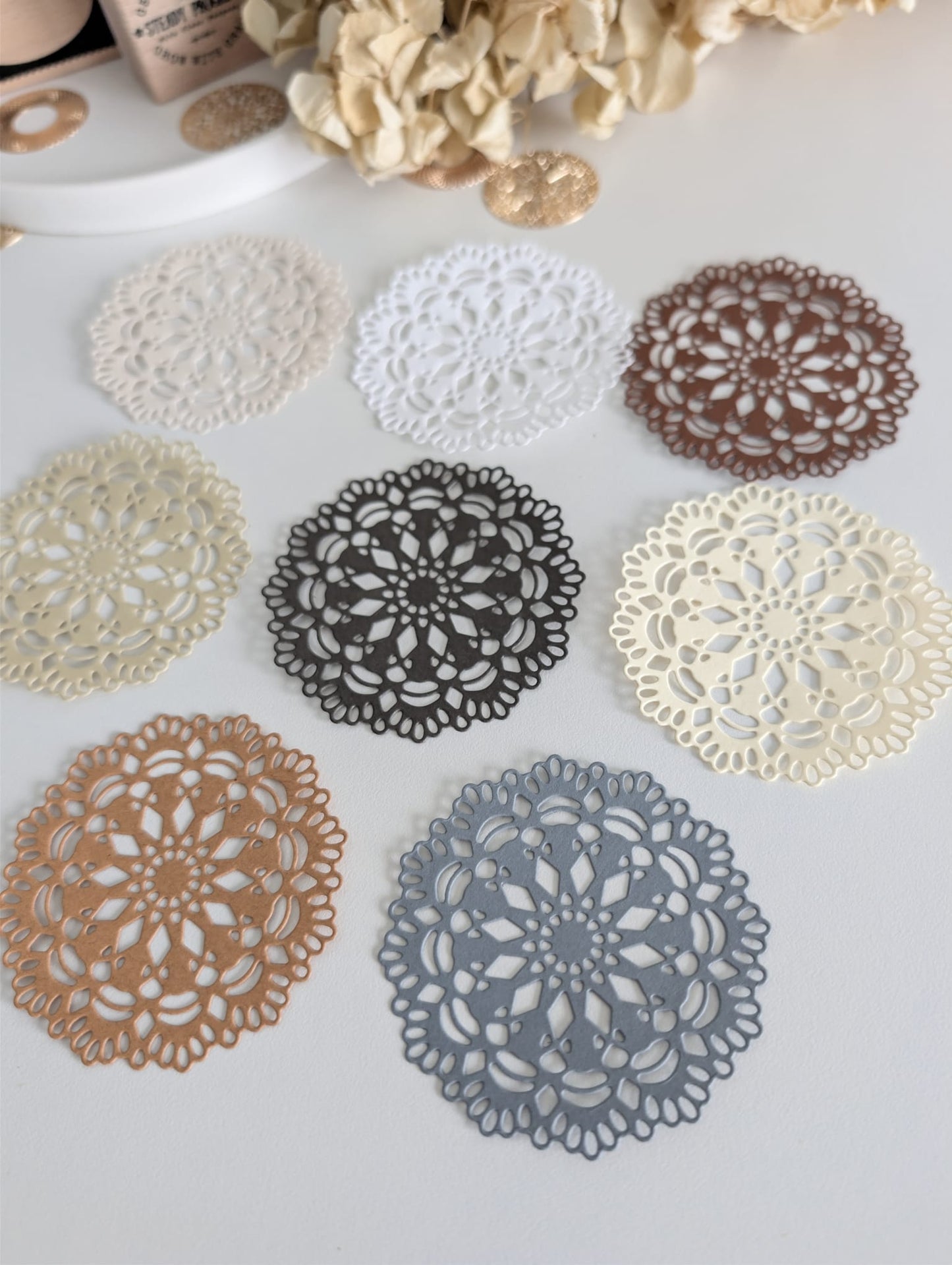 Vintage Lace Doily Die Cuts | Neutral Mix (160GSM)
