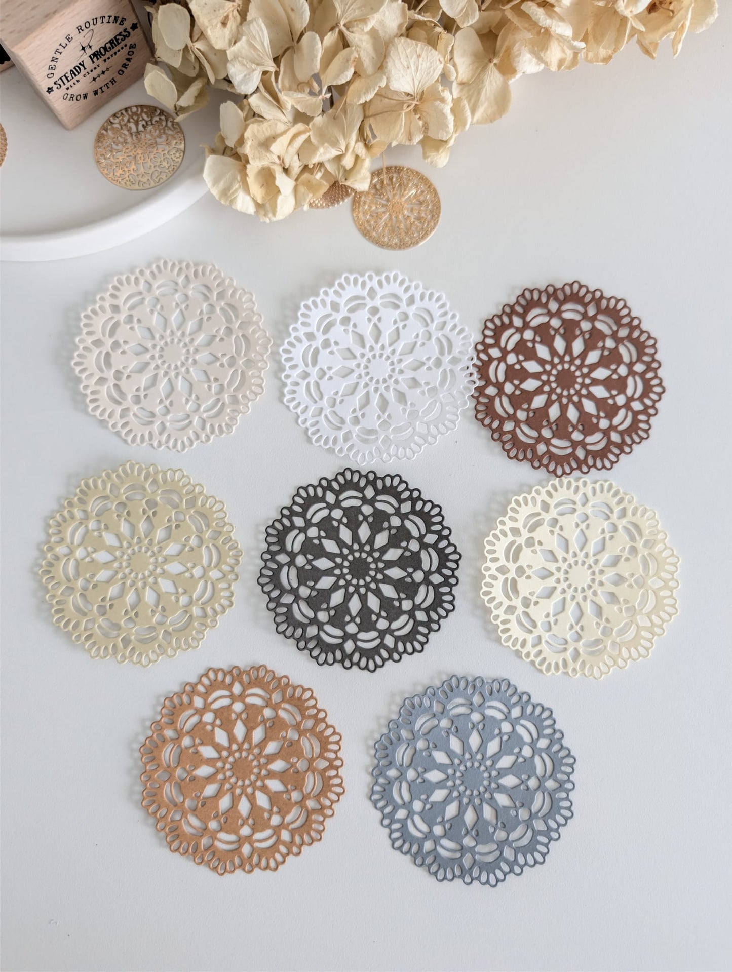Vintage Lace Doily Die Cuts | Neutral Mix (160GSM)