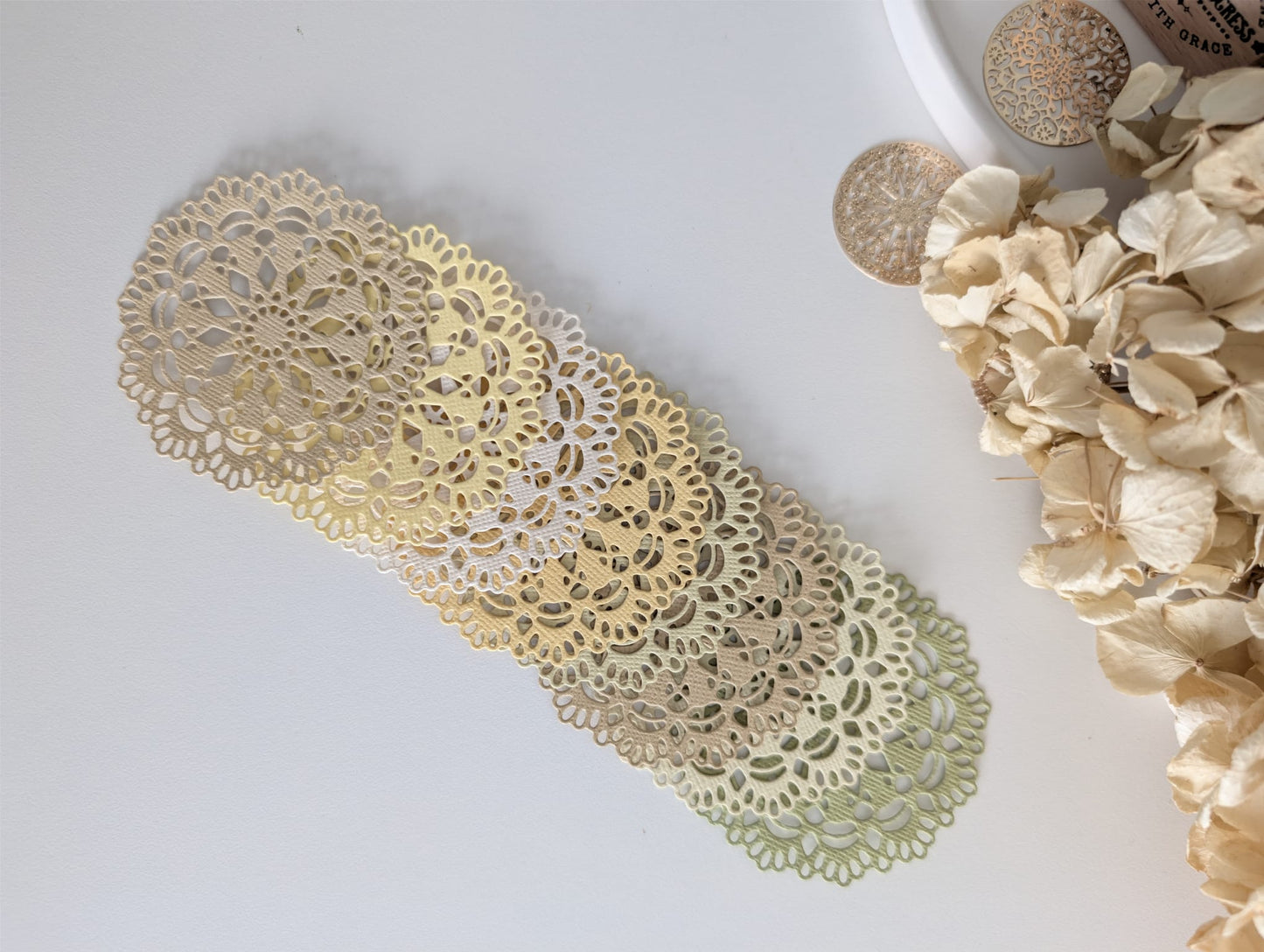 Earthy Lace Doily Paper Die Cuts | Handmade Journaling Ephemera | 160 GSM