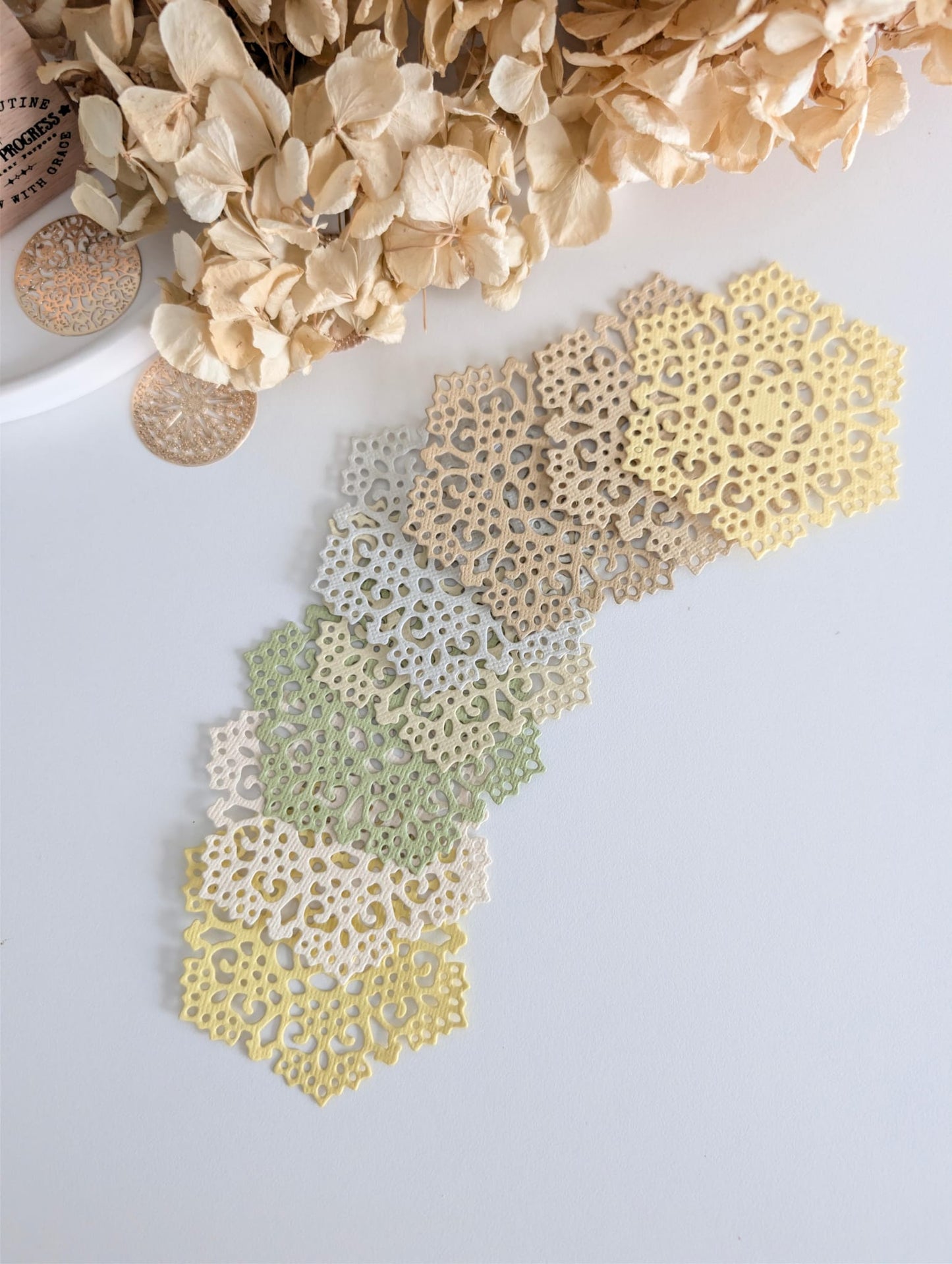 Ornate Hex Doily Layering Die Cuts | Journaling & Scrapbooking | 160 GSM