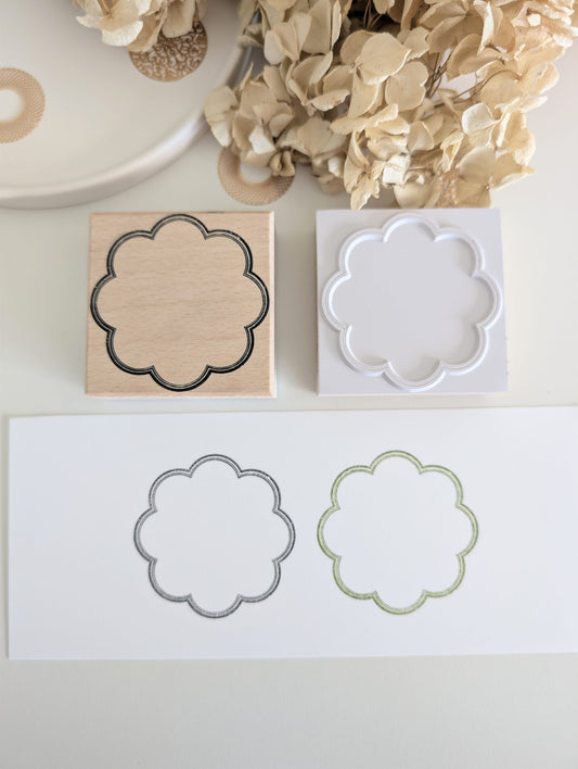 Quiet Poetry | Spring Bloom Frame Rubber Stamp | 6cm x 6cm | Beachwood