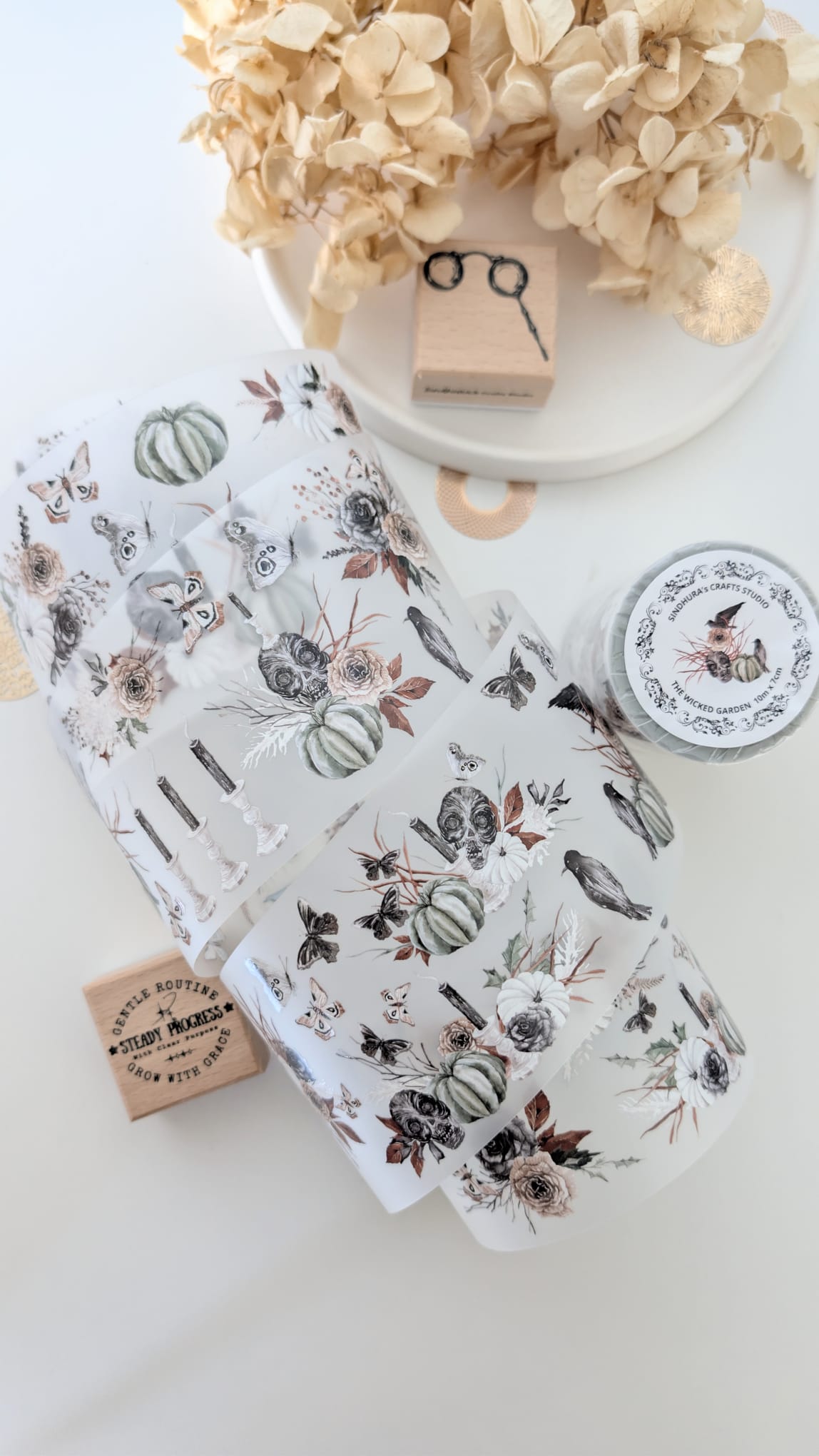 The Wicked Garden Matte PET Tape – Dark Botanical Halloween Collage Tape