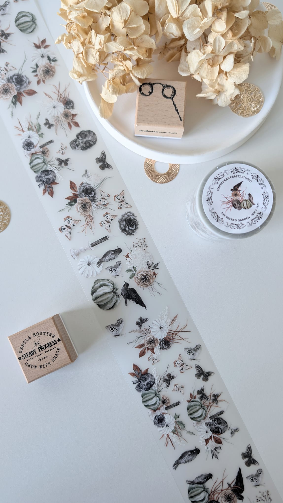 The Wicked Garden Matte PET Tape – Dark Botanical Halloween Collage Tape