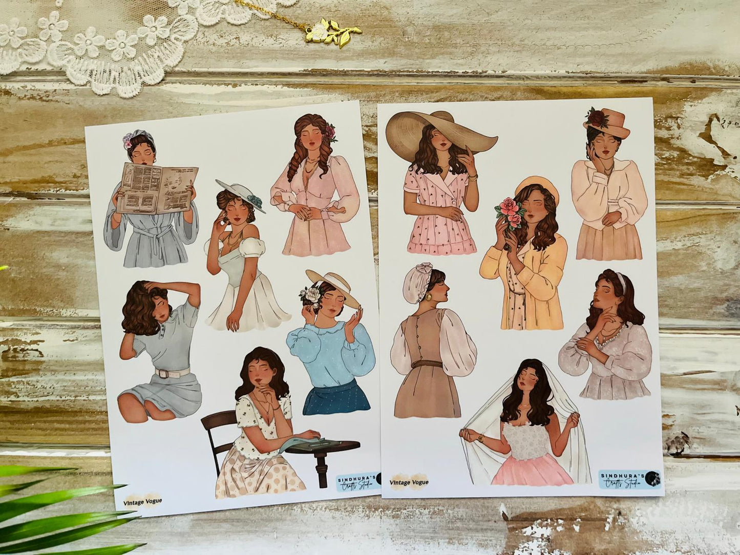 Sticker Sheets| Hand Drawn Images | Set of 2