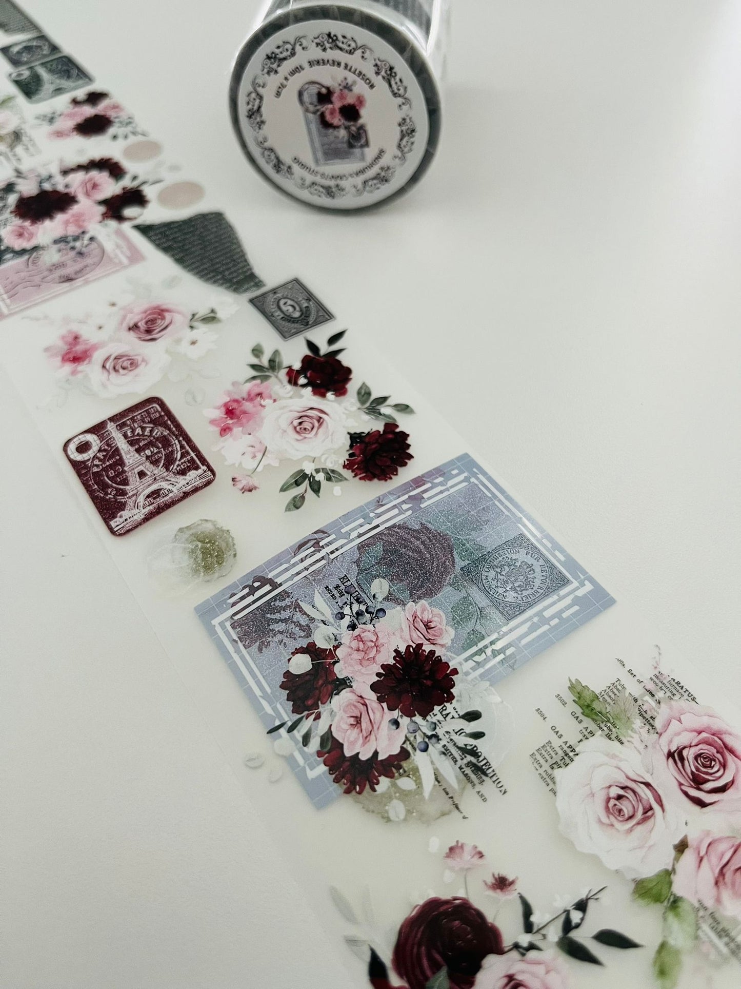 Rosette Reverie | Matt PET Tape for Scrapbook & Journaling