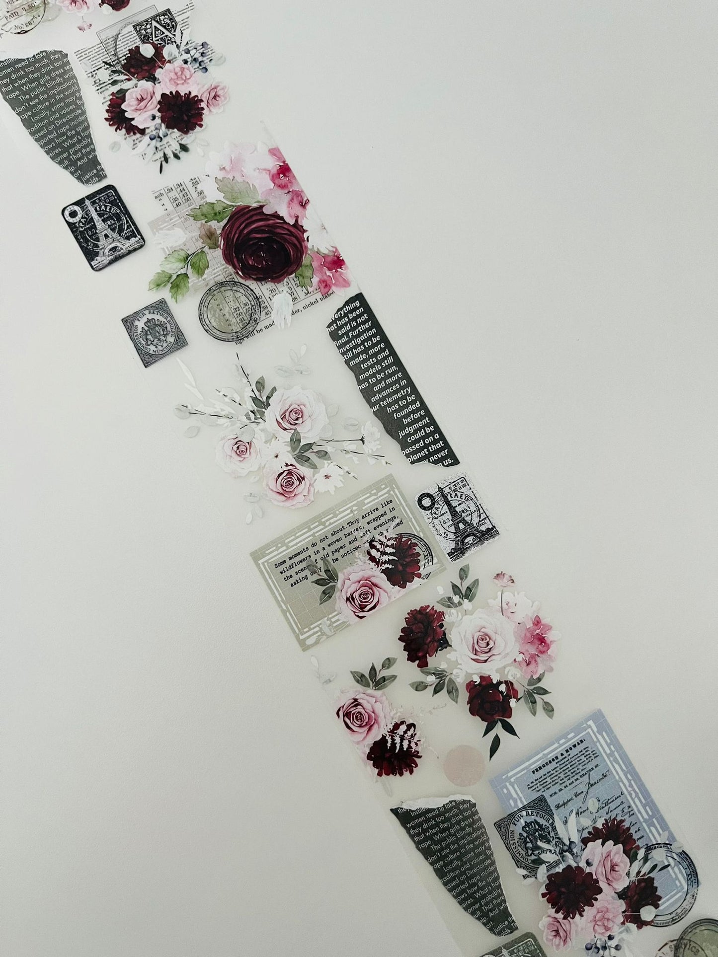 Rosette Reverie | Matt PET Tape for Scrapbook & Journaling