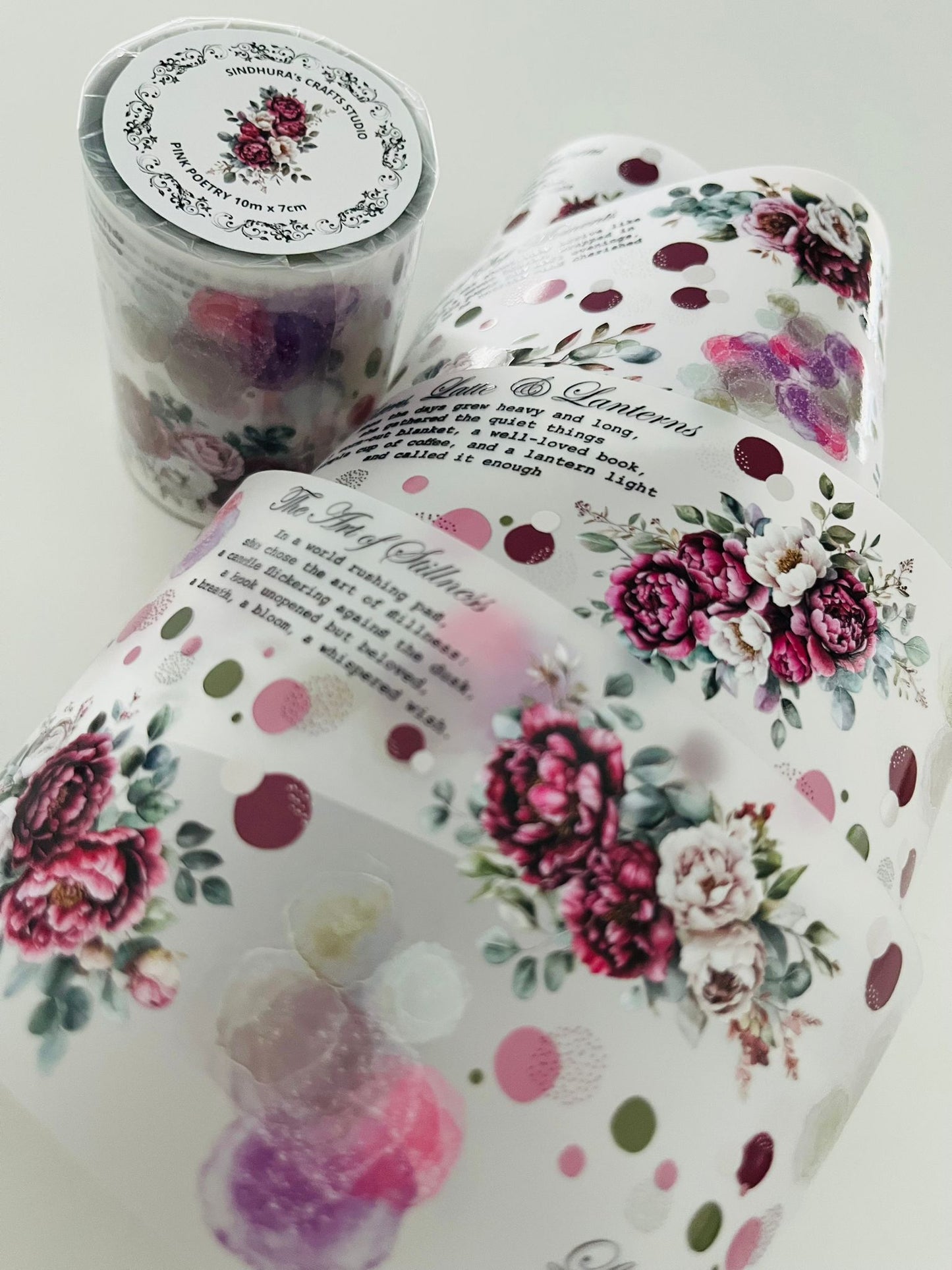 Pink Poetry | Matt PET Tape for Scrapbook & Journaling