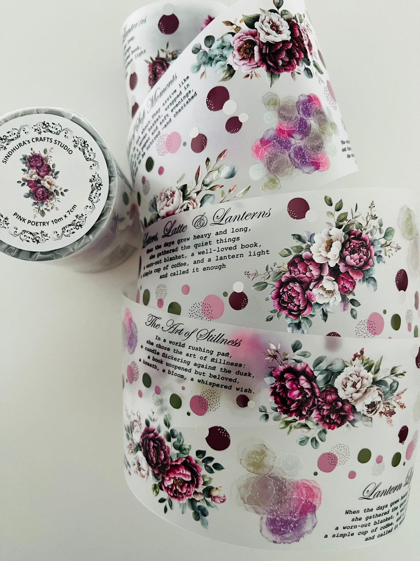 Pink Poetry | Matt PET Tape for Scrapbook & Journaling