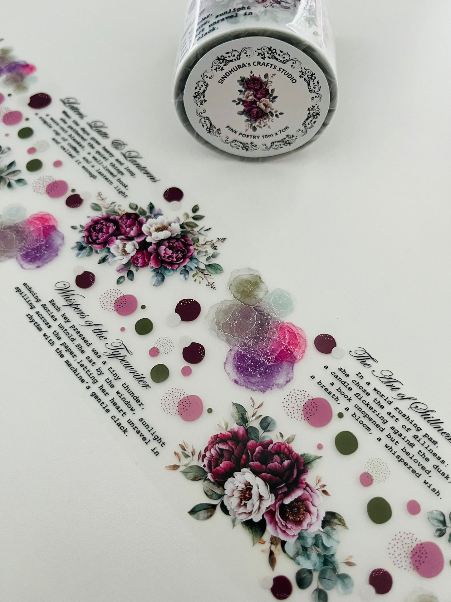 Pink Poetry | Matt PET Tape for Scrapbook & Journaling