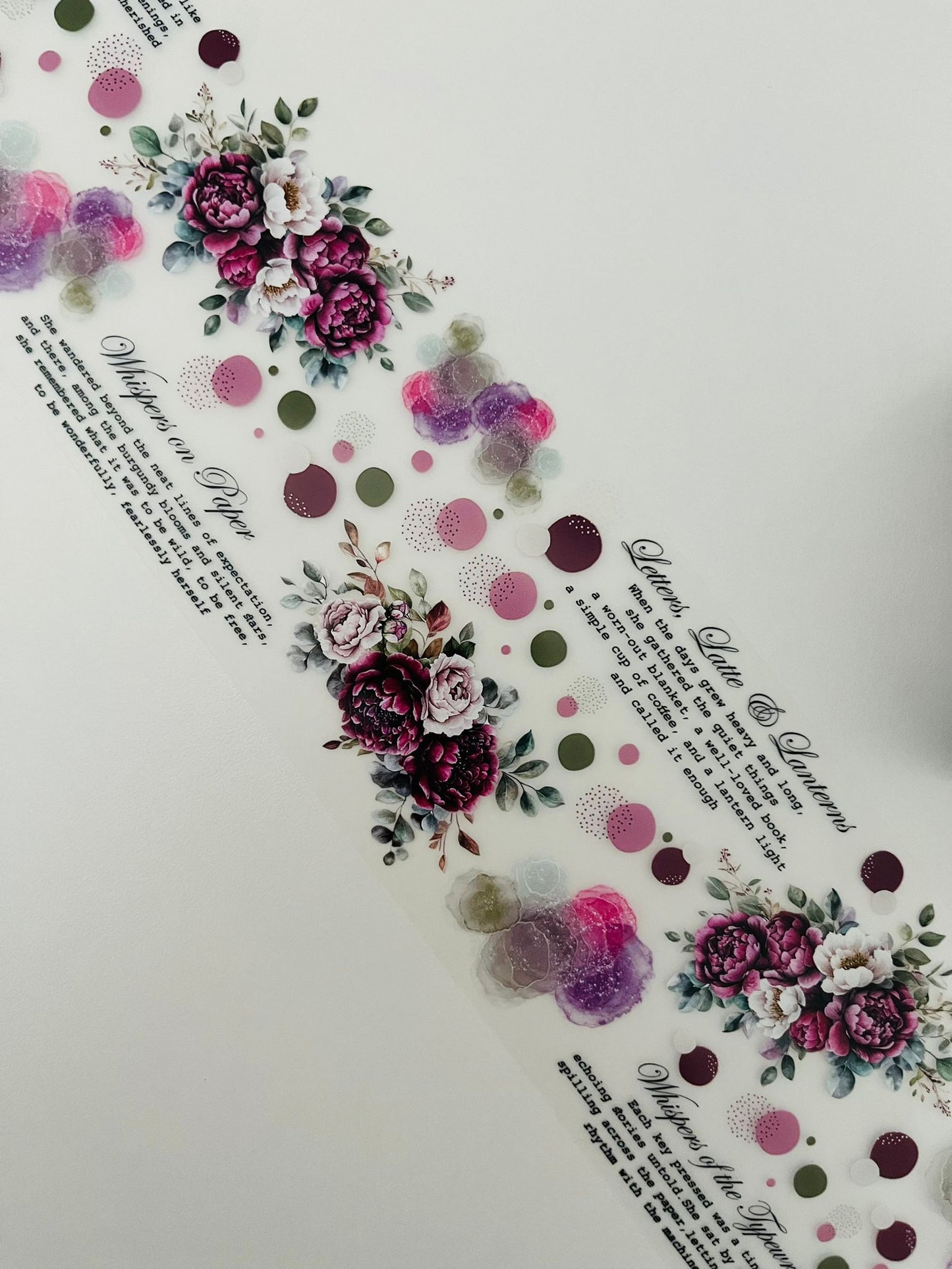 Pink Poetry | Matt PET Tape for Scrapbook & Journaling