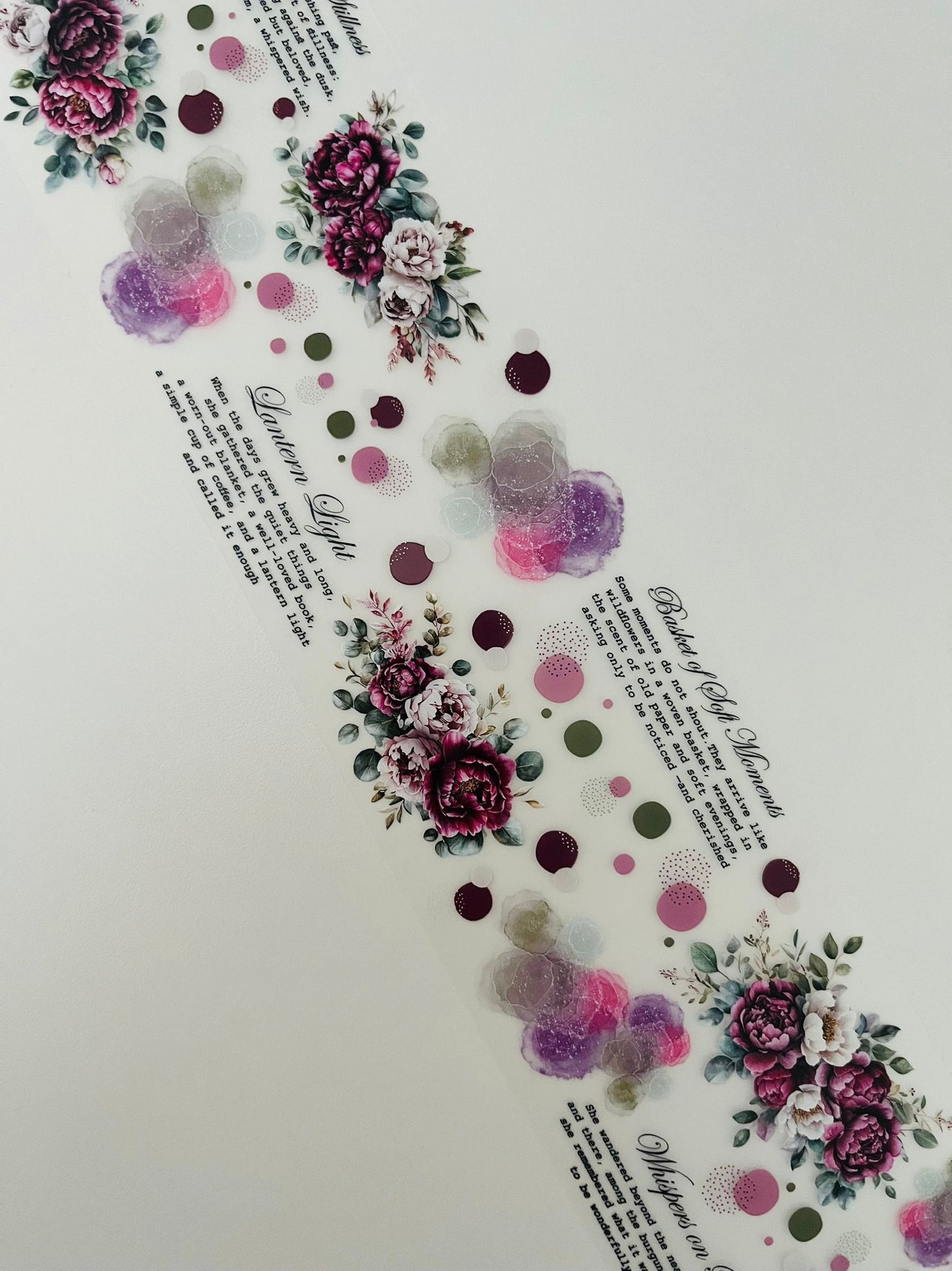 Pink Poetry | Matt PET Tape for Scrapbook & Journaling