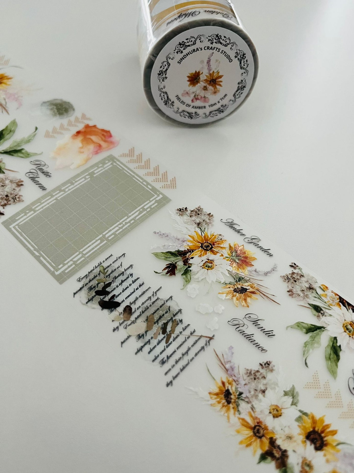 Fields of Amber | Matt PET Tape for Scrapbook & Journaling