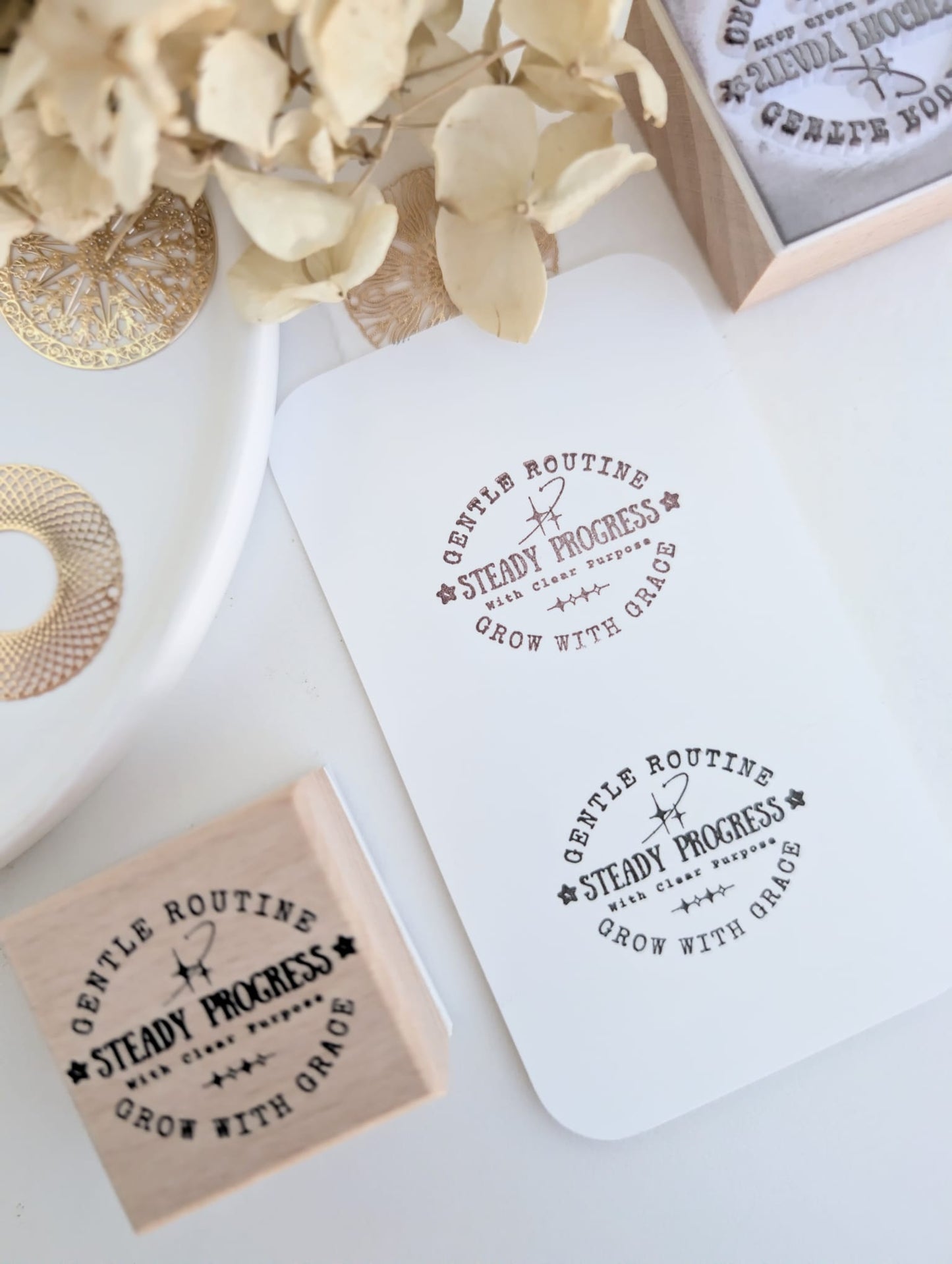 Gentle Routine | Original Wooden Rubber Stamp