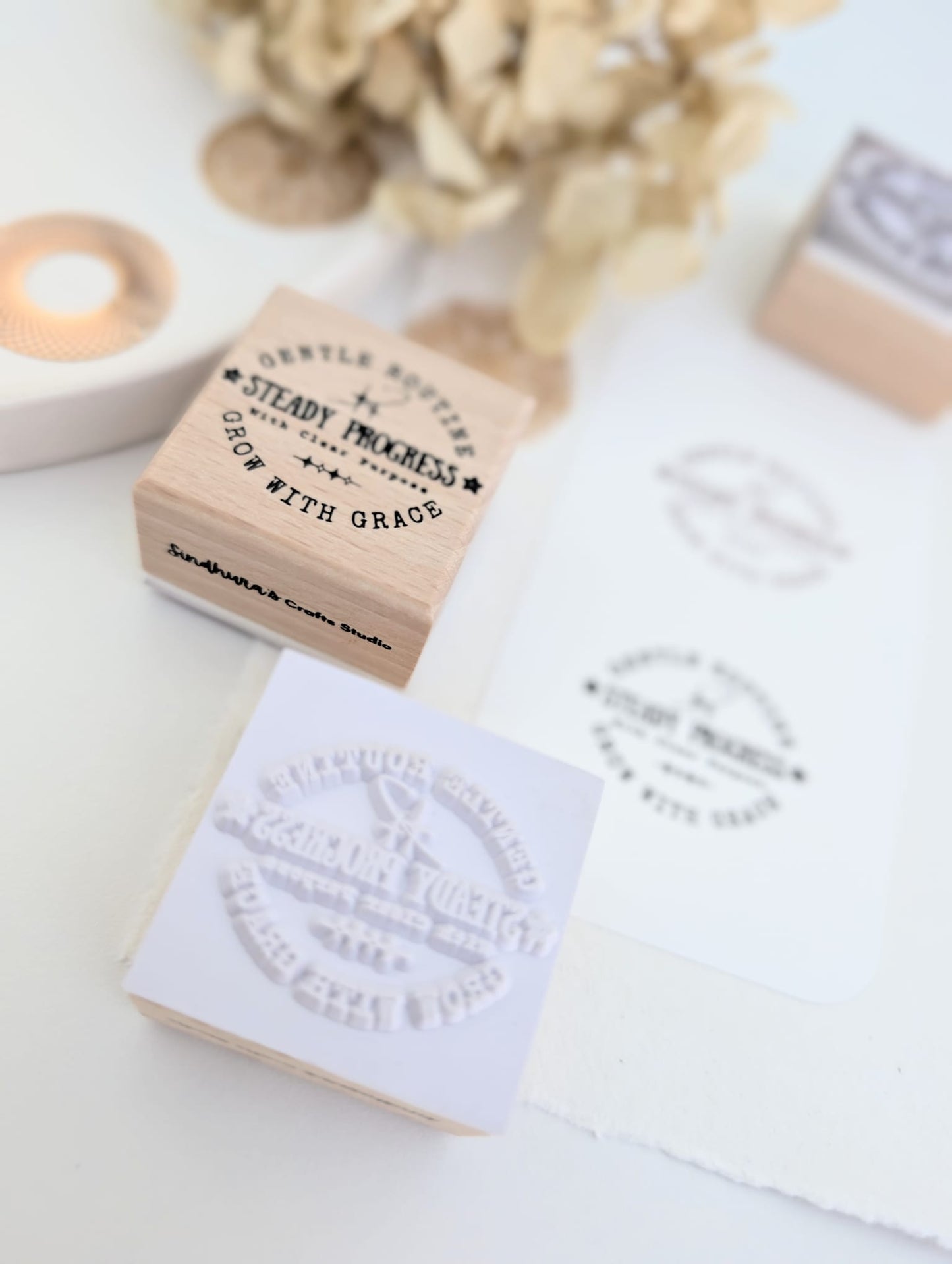 Gentle Routine | Original Wooden Rubber Stamp
