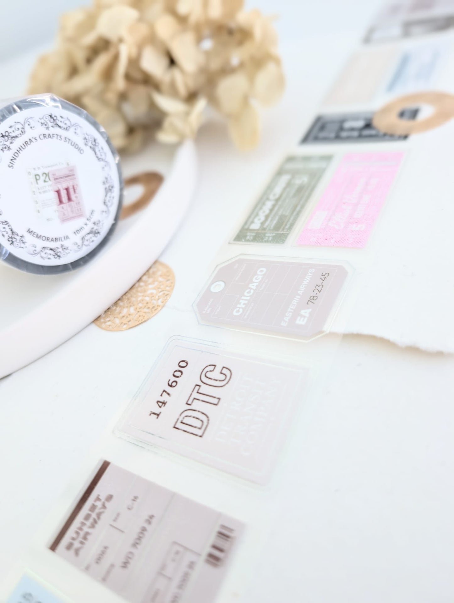 Memorabilia | Vintage Tickets Silver Foil Clear PET Tape