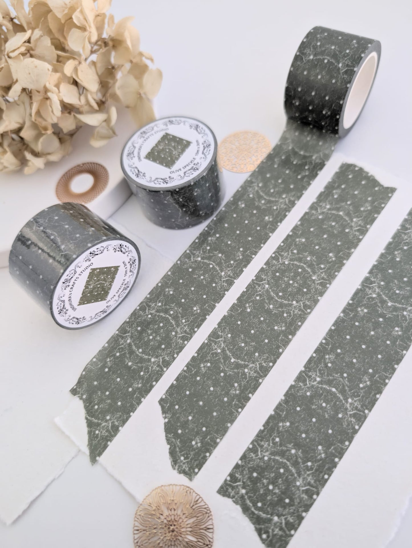 Olive Speckle | Soft Neutral Washi Tape