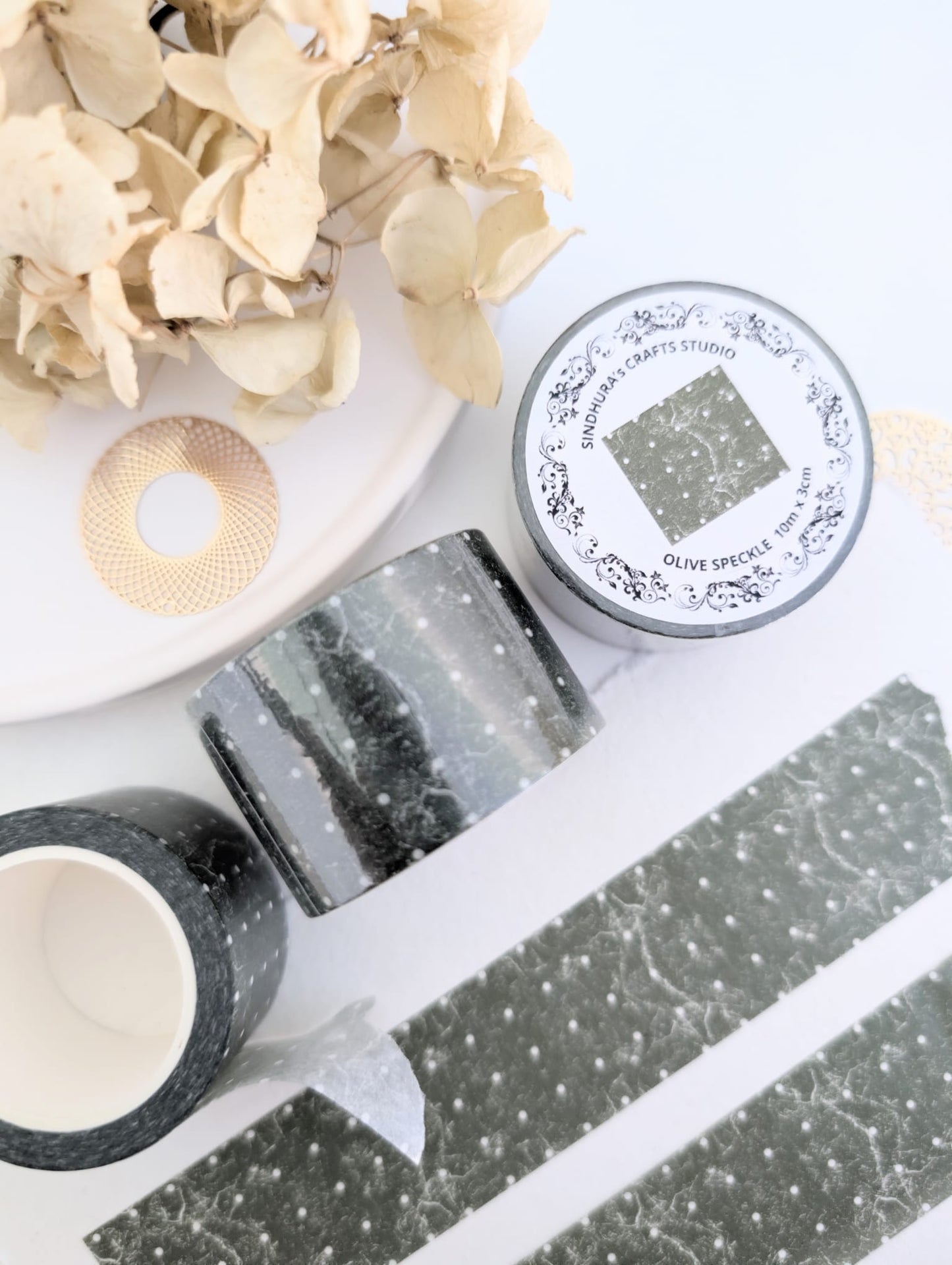 Olive Speckle | Soft Neutral Washi Tape