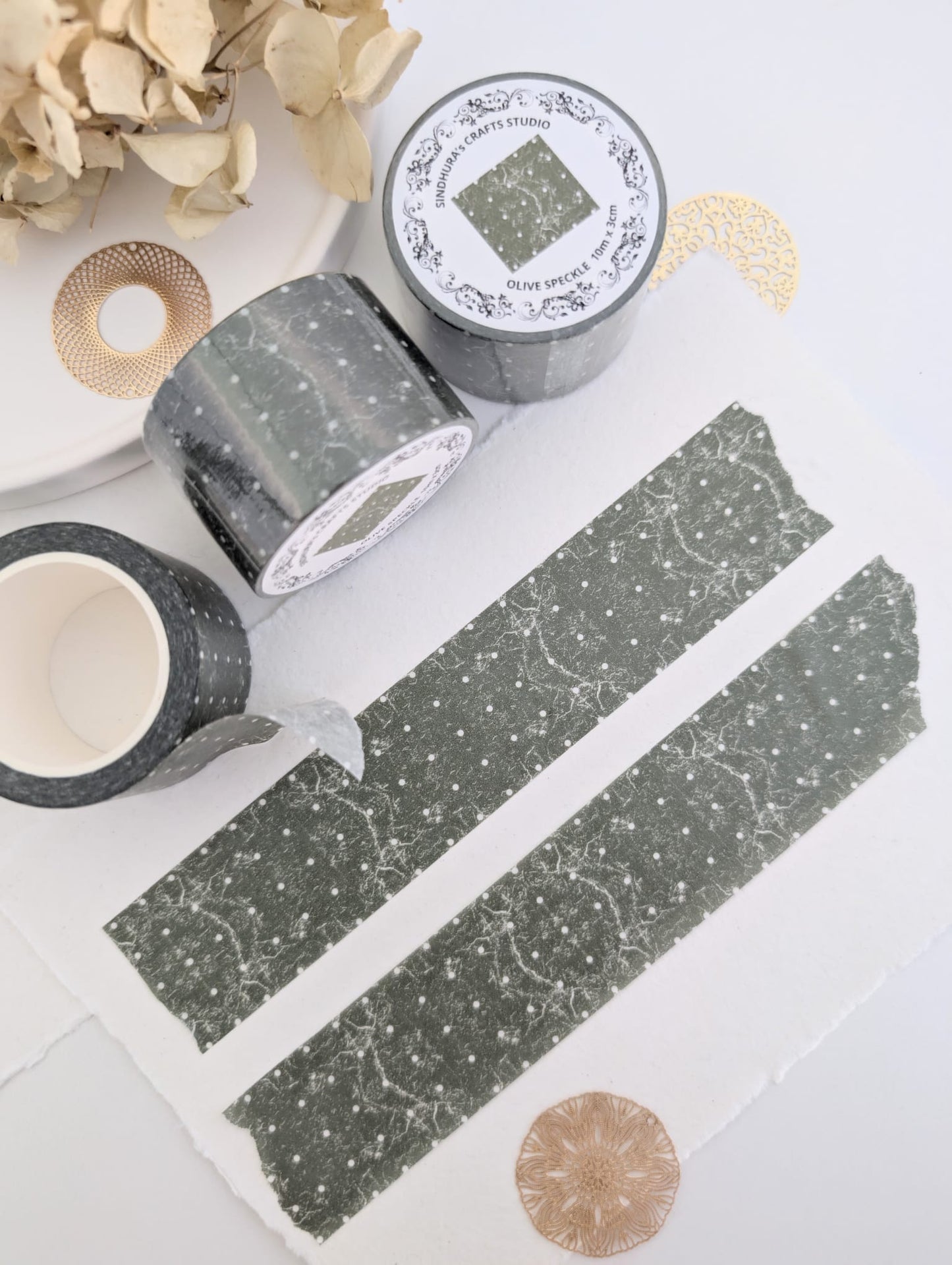 Olive Speckle | Soft Neutral Washi Tape