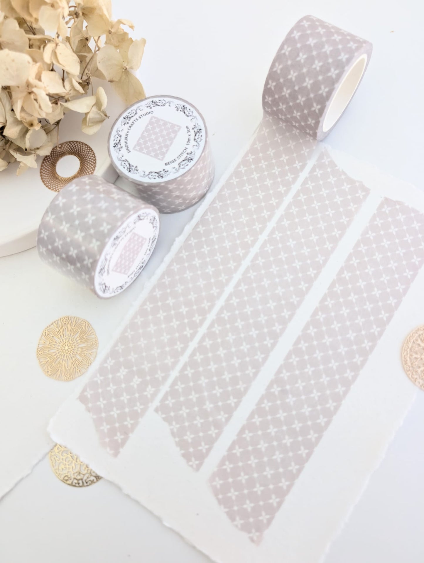 Beige Stitch | Subtle Pattern Washi Tape