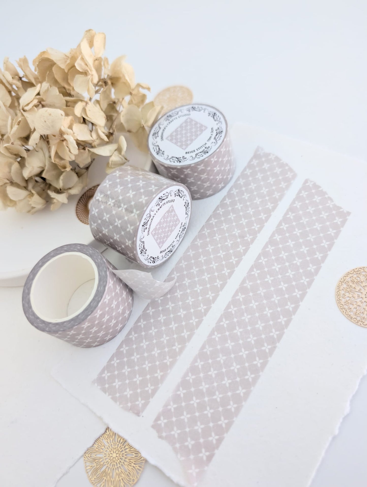 Beige Stitch | Subtle Pattern Washi Tape