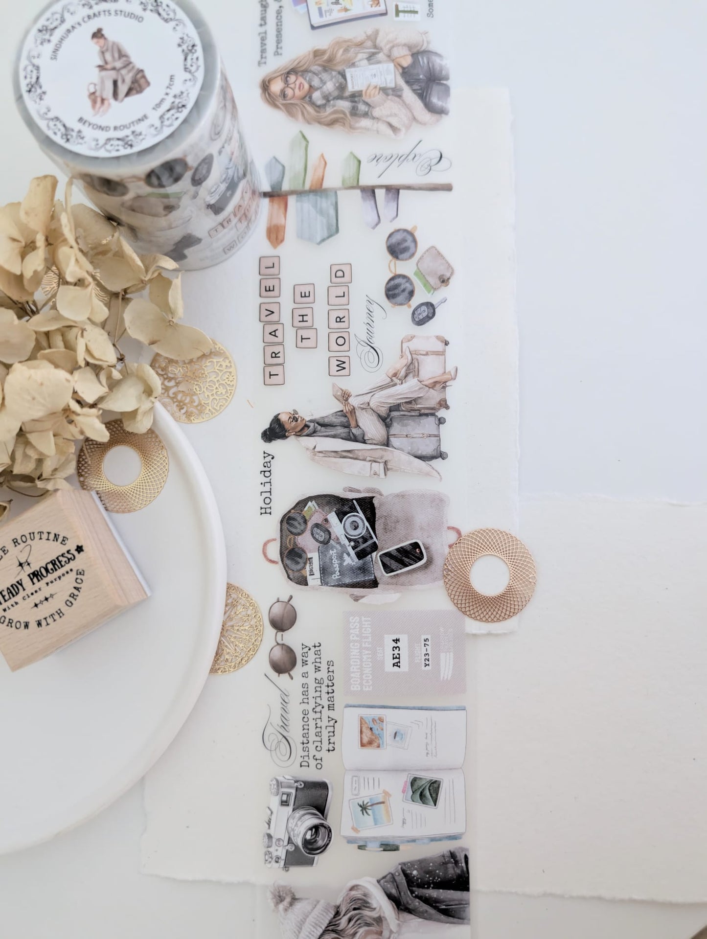 Beyond Routine | Travel-Themed Matte PET Tape