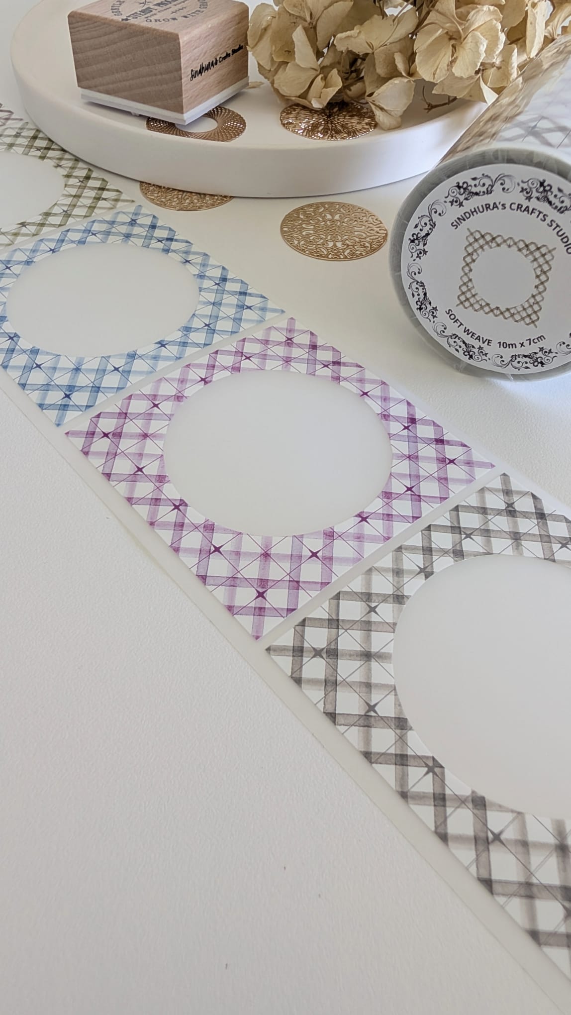 Soft Weave Matte PET Tape | Woven Grid Frames | 100cm x 7cm Loop