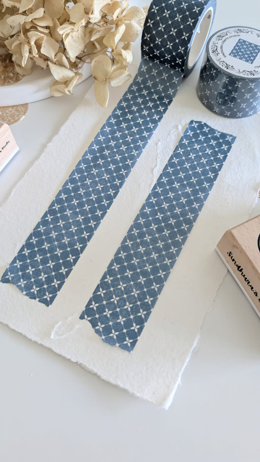 Cool Weave Washi Tape | Deep Teal Geometric Print | 10m Roll