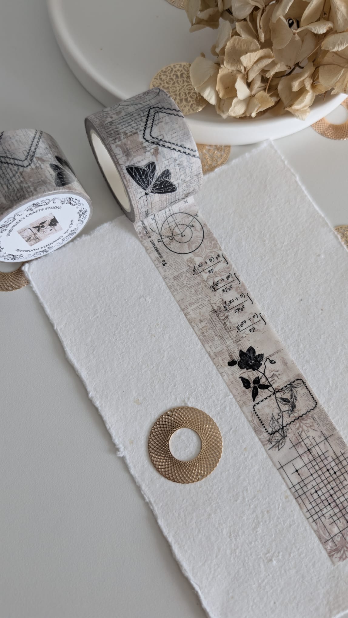 Pressroom Remnants | Vintage Minimal Background Tape | 10m Roll