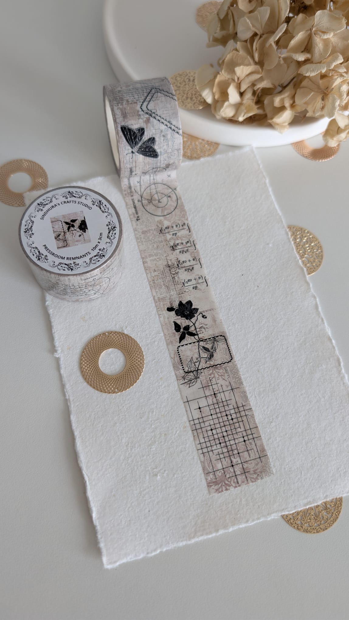 Pressroom Remnants | Vintage Minimal Background Tape | 10m Roll