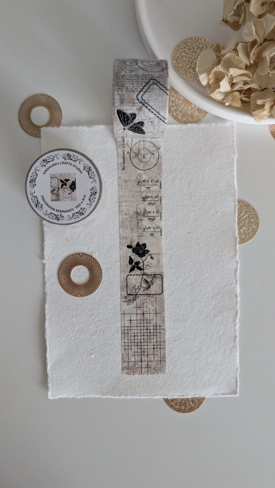 Pressroom Remnants | Vintage Minimal Background Tape | 10m Roll