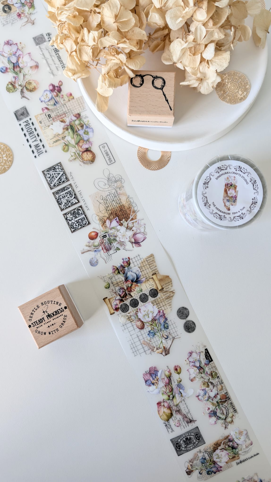 The Herbarium Matte PET Tape – Botanical Flower & Vintage Ephemera Journaling Tape